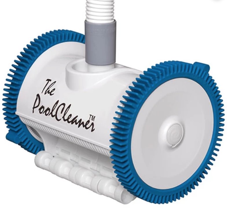 Poolvergnuegen PoolCleaner 2-Wheel Suction Cleaner - White and Blue