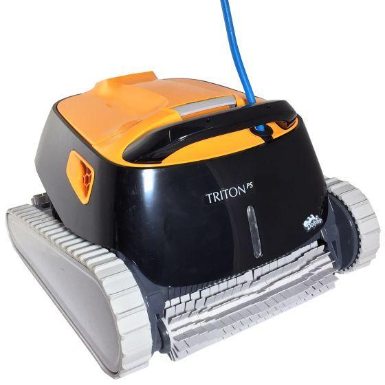 Maytronics Dolphin Triton PS Robotic Pool Vacuum Cleaner with Caddy & Cover